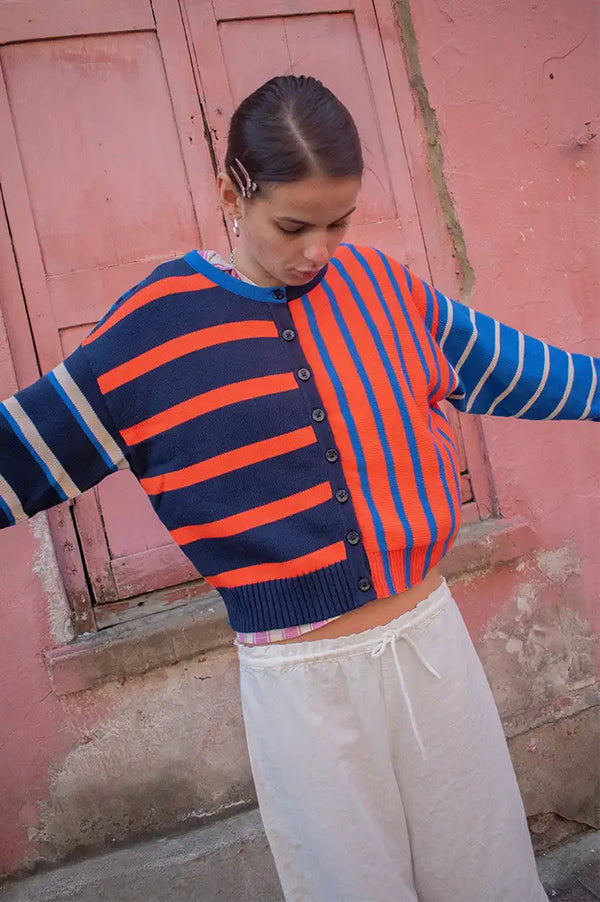 Komodo Mish Mash Striped Cardigan - The Mercantile London