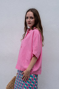 Komodo Kimono Pink Linen Shirt - The Mercantile London