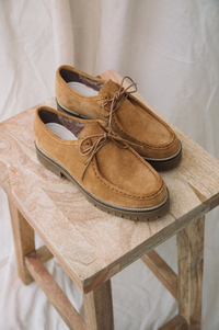 Beaumont Organic Kutsu-Kate Suede Caramel Shoes - The Mercantile London