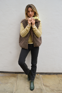 Kappy Brown Stripe Fleece Vest