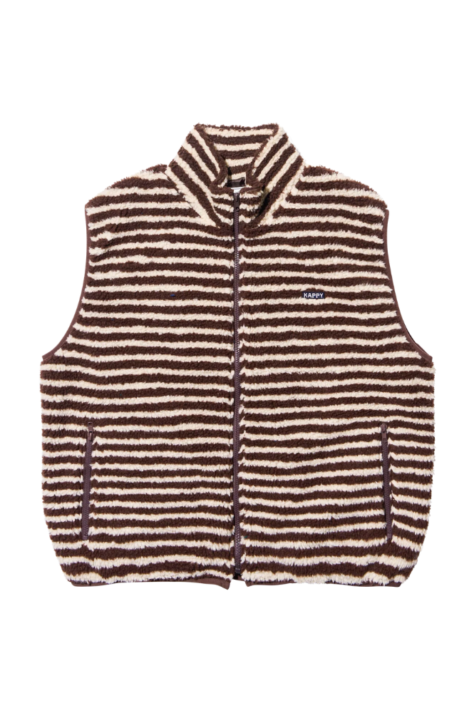 Kappy Brown Stripe Fleece Vest