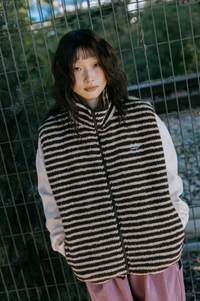 Kappy Brown Stripe Fleece Vest