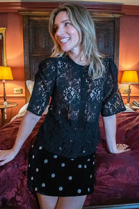 ICHI Liliana Black Lace Blouse