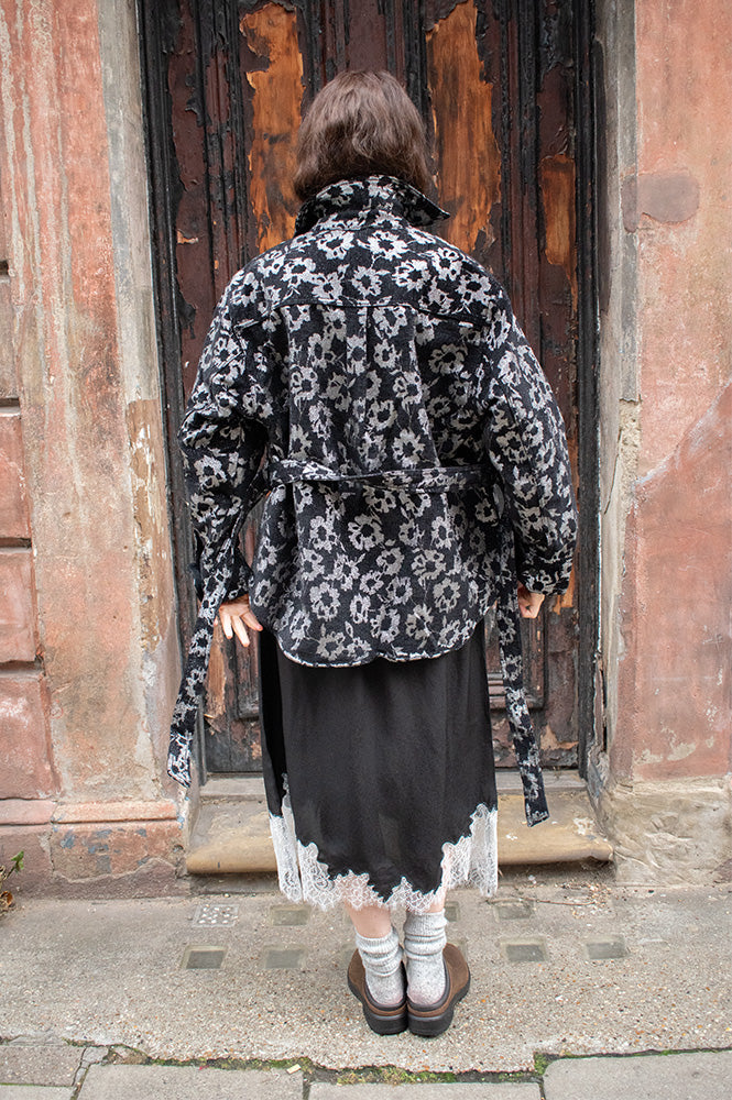 Object Dalme Black and White Lace Skirt - The Mercantile London