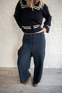 The Tiny Big Sister Navy Lace Trousers - The Mercantile London