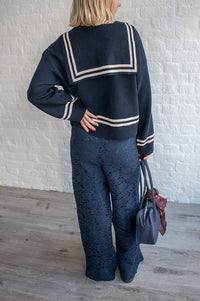 The Tiny Big Sister Navy Lace Trousers - The Mercantile London