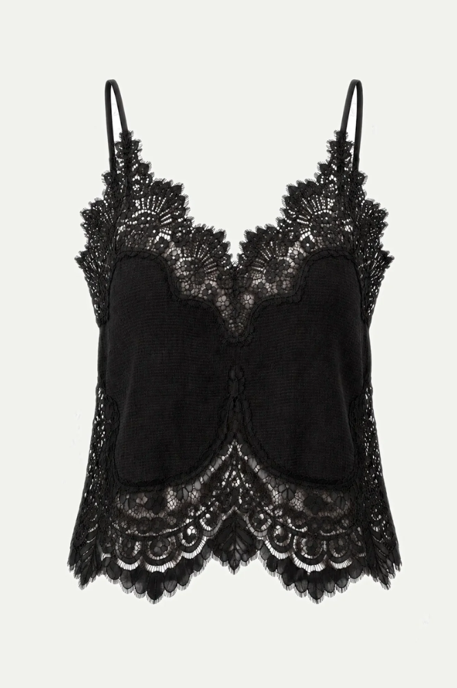 Stella Nova Underlayer Black Lace Top - The Mercantile London