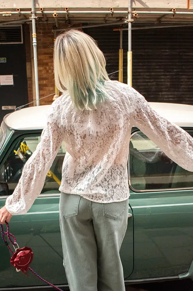 Object Laney Cloud Dancer Lace Blouse