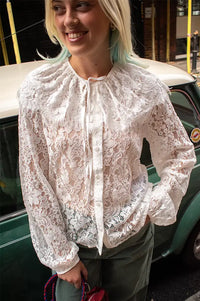 Object Laney Cloud Dancer Lace Blouse