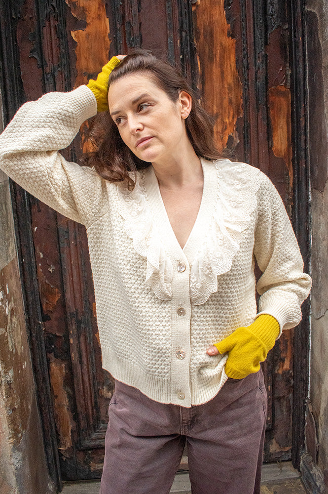 Numph Janie Pristine Cream Knitted Cardigan - The Mercantile London
