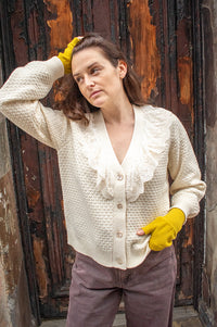 Numph Janie Pristine Cream Knitted Cardigan - The Mercantile London
