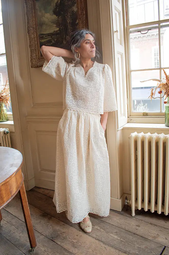 Faune Jean Oyster Lace Skirt - The Mercantile London