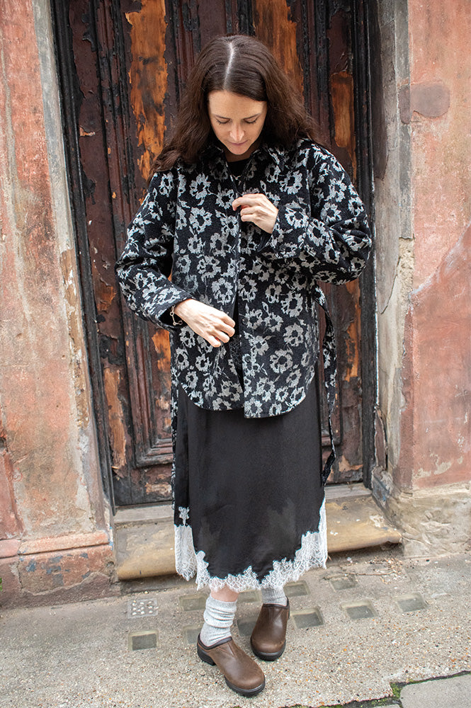 Object Dalme Black and White Lace Skirt - The Mercantile London