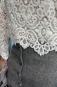 Numph Avey Caviar Herringbone Mini Skirt - The Mercantile London