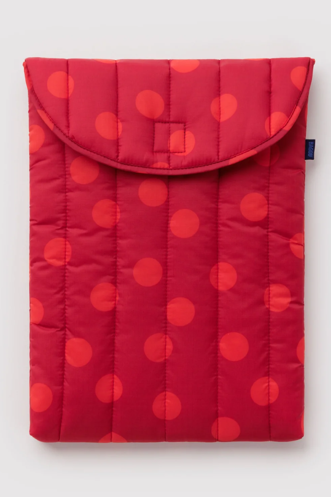 Baggu Red Polka Dot 16" Puffy Laptop Sleeve
