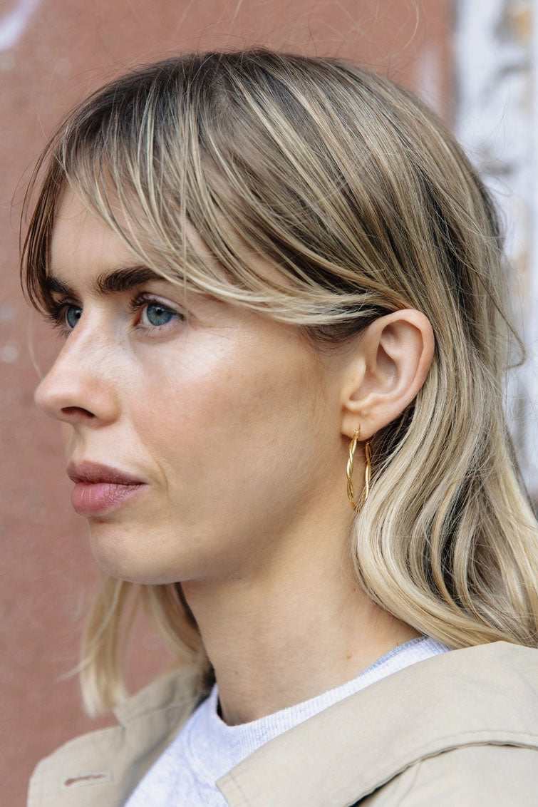 Nordic Muse Large Entwined Latch Hoop Earrings - The Mercantile London