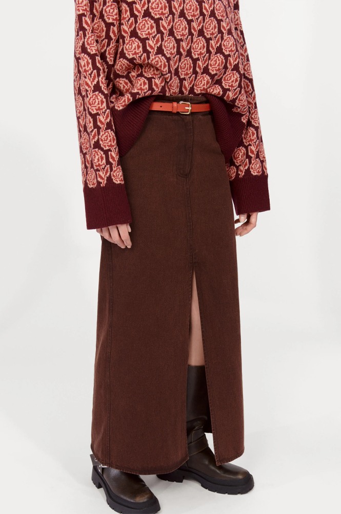 Nué Notes Larissa Coffee Bean Skirt - The Mercantile London