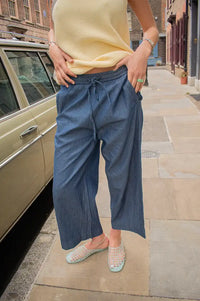 Fransa Larissa Mid Blue Denim Trousers - The Mercantile London