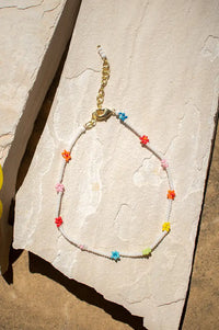 Flower Seed Bead Anklet