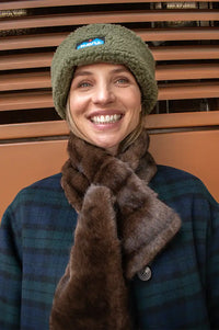 Fransa Fura Brown Fur Scarf