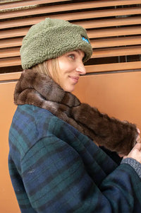 Fransa Fura Brown Fur Scarf