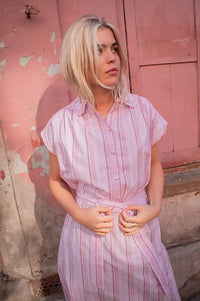 Lolly's Laundry Bey Lilac Stripe Shirt Dress - The Mercantile London