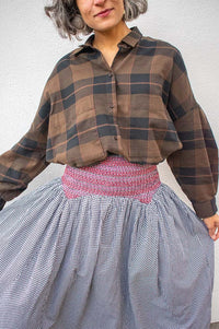 Damson Madder Layla Gingham Midi Skirt - The Mercantile London