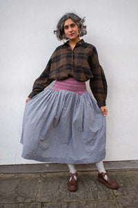 Damson Madder Layla Gingham Midi Skirt - The Mercantile London