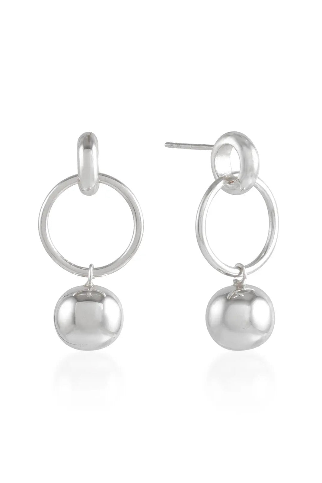 Shyla Layla Solid Ball Silver Earrings - The Mercantile London