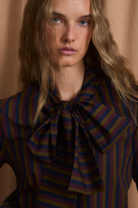 Sophie + Lucie Lazo Trio Burgundy Stripe Blouse