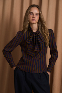 Sophie + Lucie Lazo Trio Burgundy Stripe Blouse
