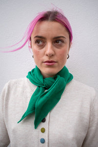 Le Bon Shoppe Cashmere Kelly Green Bandana - The Mercantile London