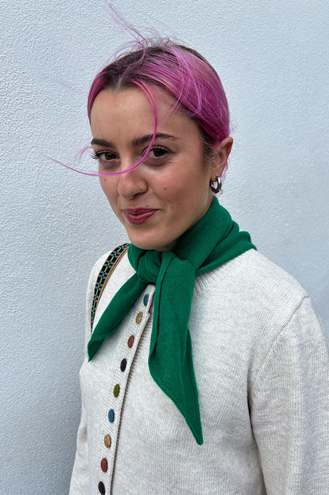 Le Bon Shoppe Cashmere Kelly Green Bandana - The Mercantile London