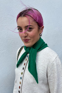 Le Bon Shoppe Cashmere Kelly Green Bandana - The Mercantile London