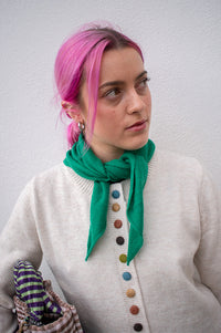 Le Bon Shoppe Cashmere Kelly Green Bandana - The Mercantile London