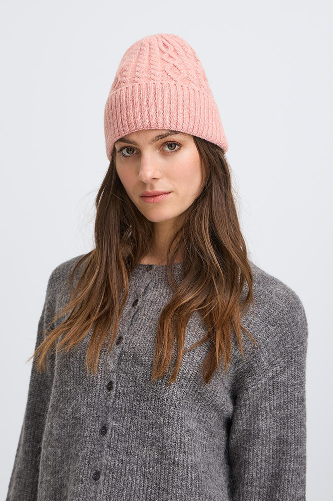 ICHI Lucy Zephyr Melange Knitted Hat