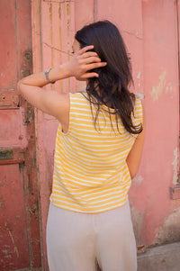 Bibico Alma Lemon Striped Tank Top