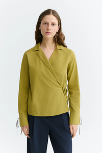 Thinking Mu Pistachio Seesucker Lenie Blouse