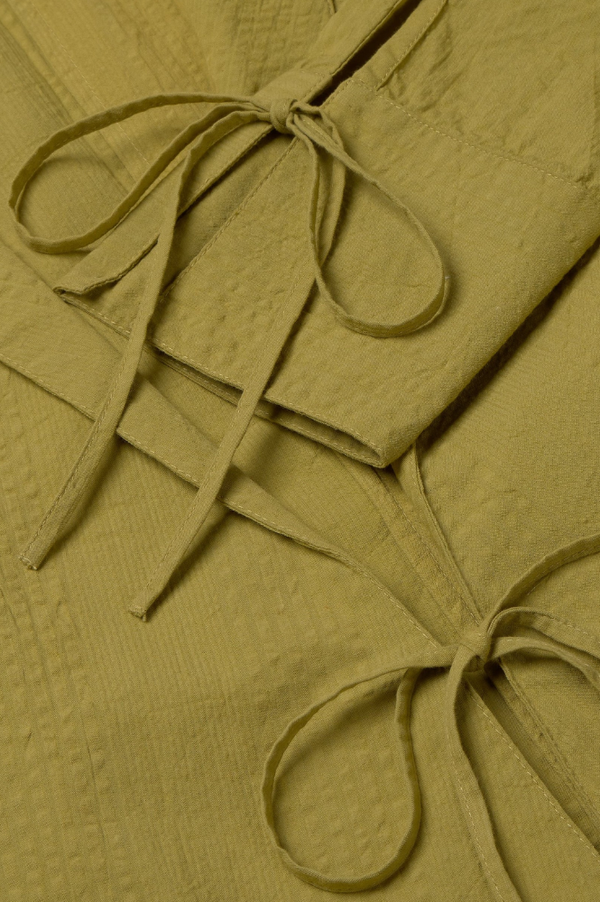 Thinking Mu Pistachio Seesucker Lenie Blouse