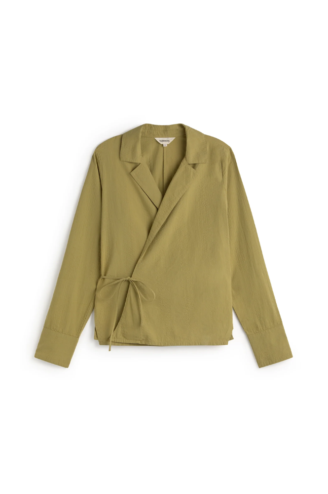 Thinking Mu Pistachio Seesucker Lenie Blouse