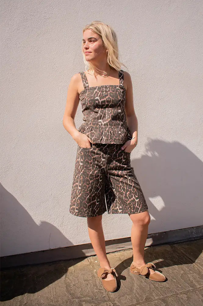 ICHI Brokes Leopard Shorts - The Mercantile London