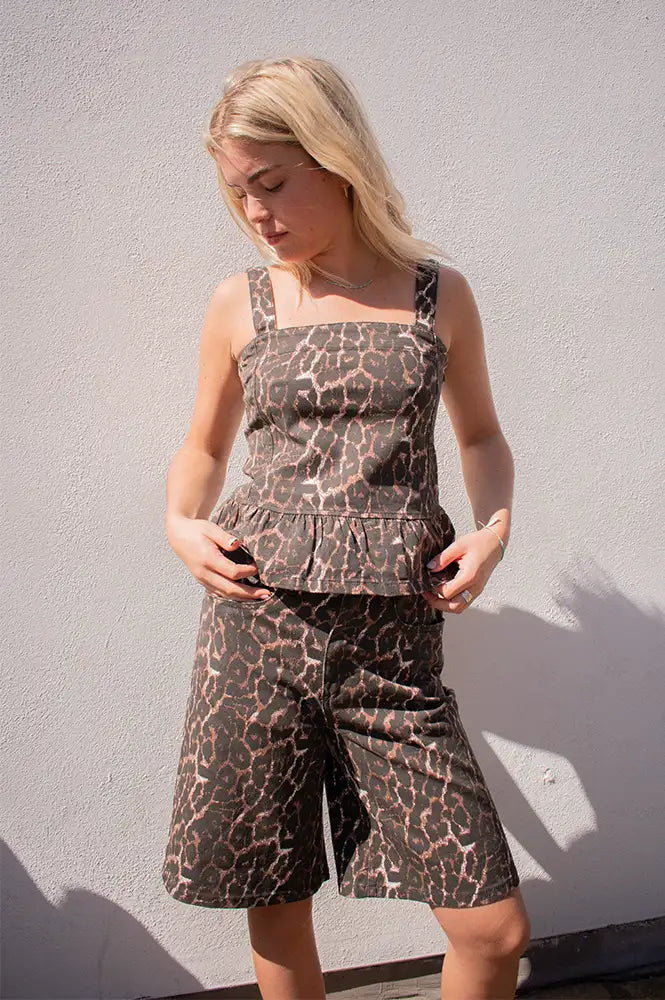 ICHI Brokes Leopard Top - The Mercantile London