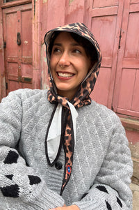 ICHI Cortana Grey Diamond Knitted Cardigan - The Mercantile London