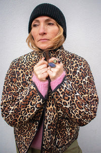 ICHI Livanta Leopard Quilted Jacket