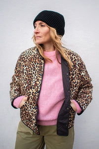 ICHI Livanta Leopard Quilted Jacket