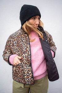 ICHI Livanta Leopard Quilted Jacket