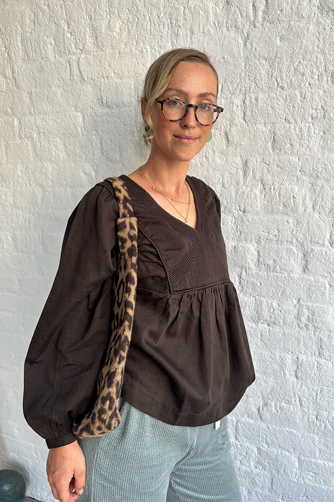 Leon & Harper Corry Mocha Cord Blouse - The Mercantile London