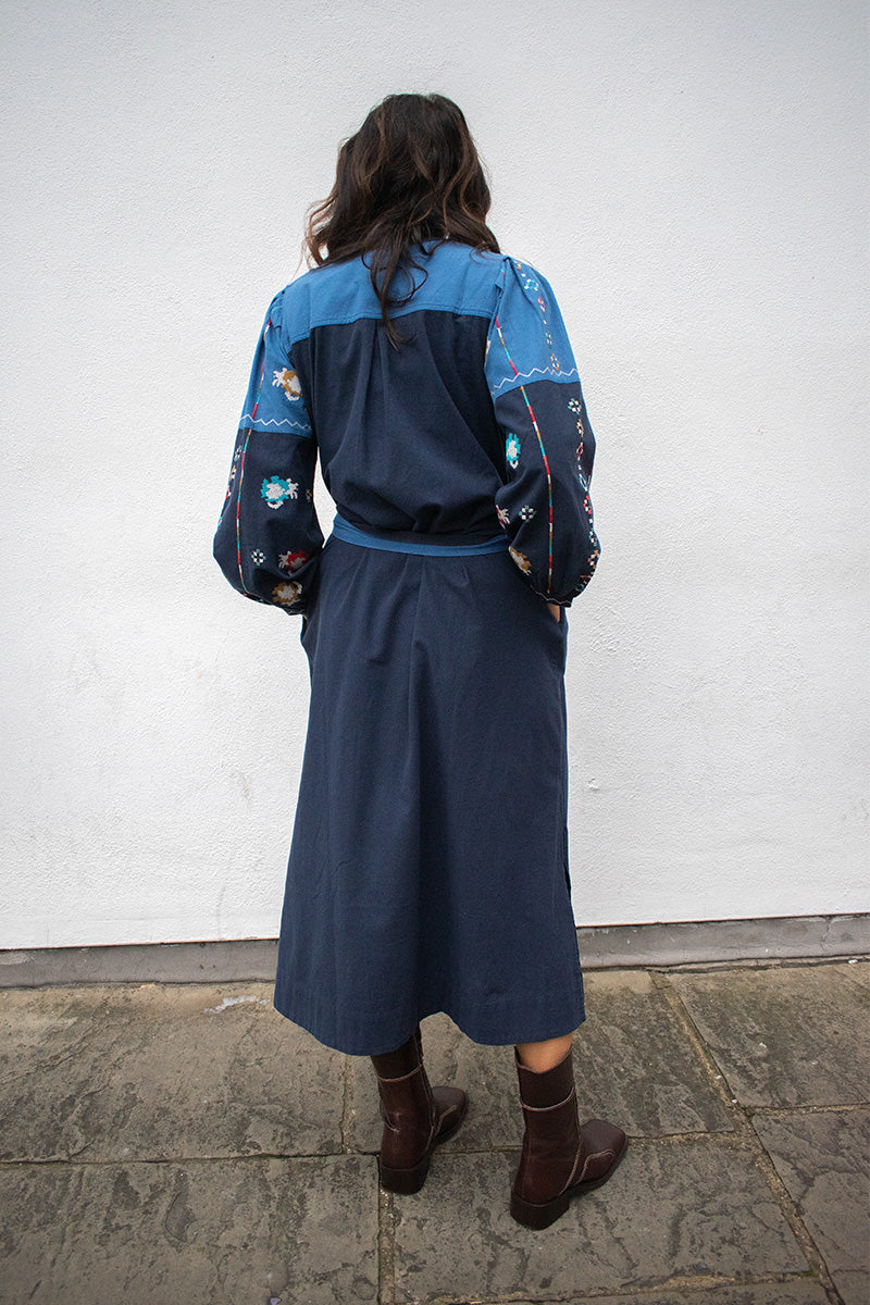 Leon & Harper Ruoki Blue Dress - The Mercantile London