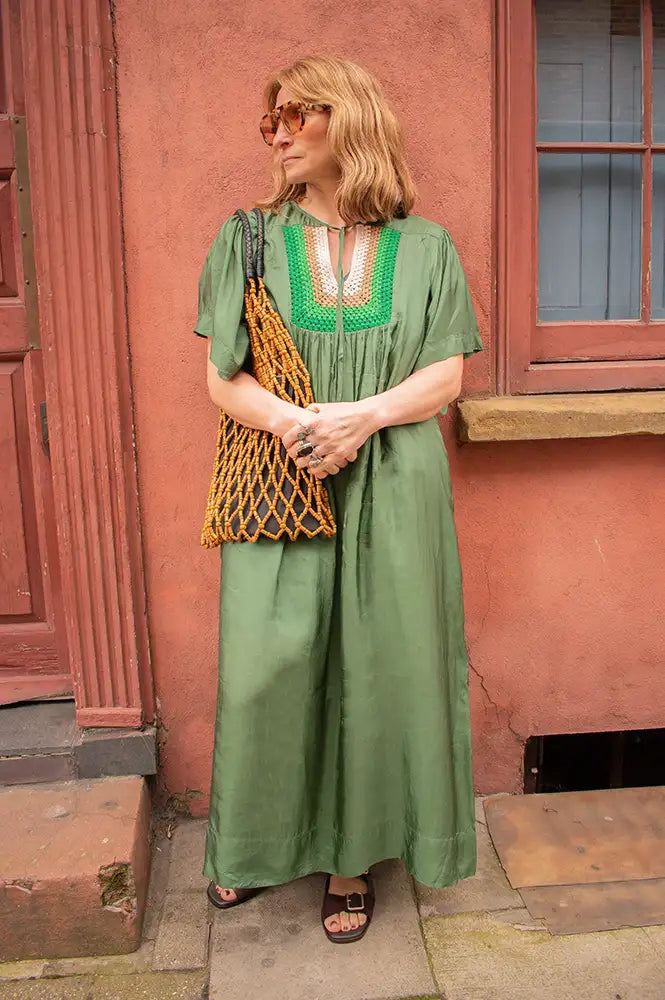 Leon & Harper Rival Deep Green Dress - The Mercantile London