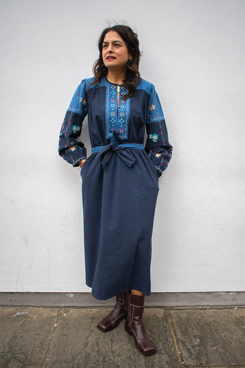 Leon & Harper Ruoki Blue Dress - The Mercantile London